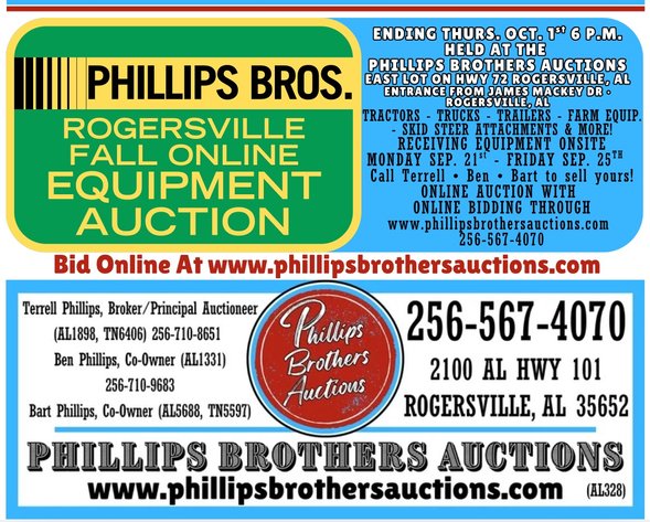 Image for Phillips Brothers Fall Online Equipment Auction at The 72 Lot in Rogersville, AL