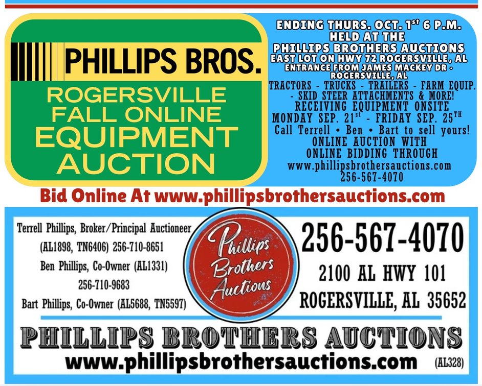 Image for Phillips Brothers Fall Online Equipment Auction at The 72 Lot in Rogersville, AL