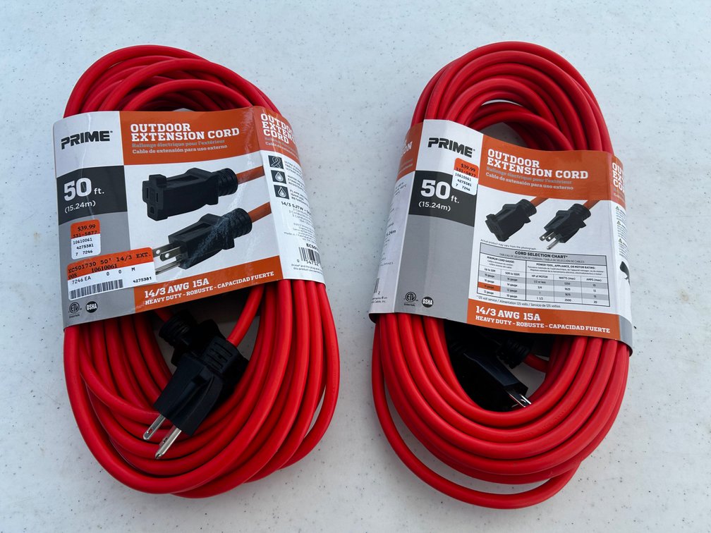 (2) new 50ft extension cords