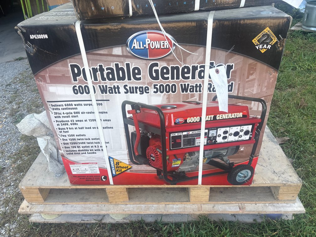 All-Power Portable Generator 6000 Watt Surge 5000 Watt Rated