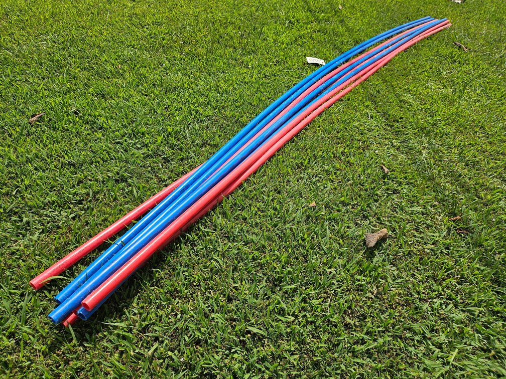 8 pieces 3/4 inch PEX tubing appx 10 ft