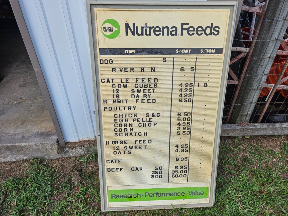 Cargill Nutrena Feeds pricing rack