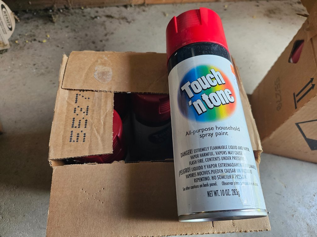 6 cans red spray paint