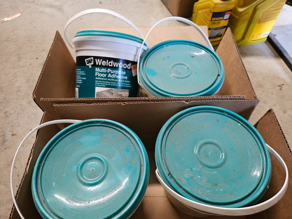 4 gallons DAP weldwood floor adhesive