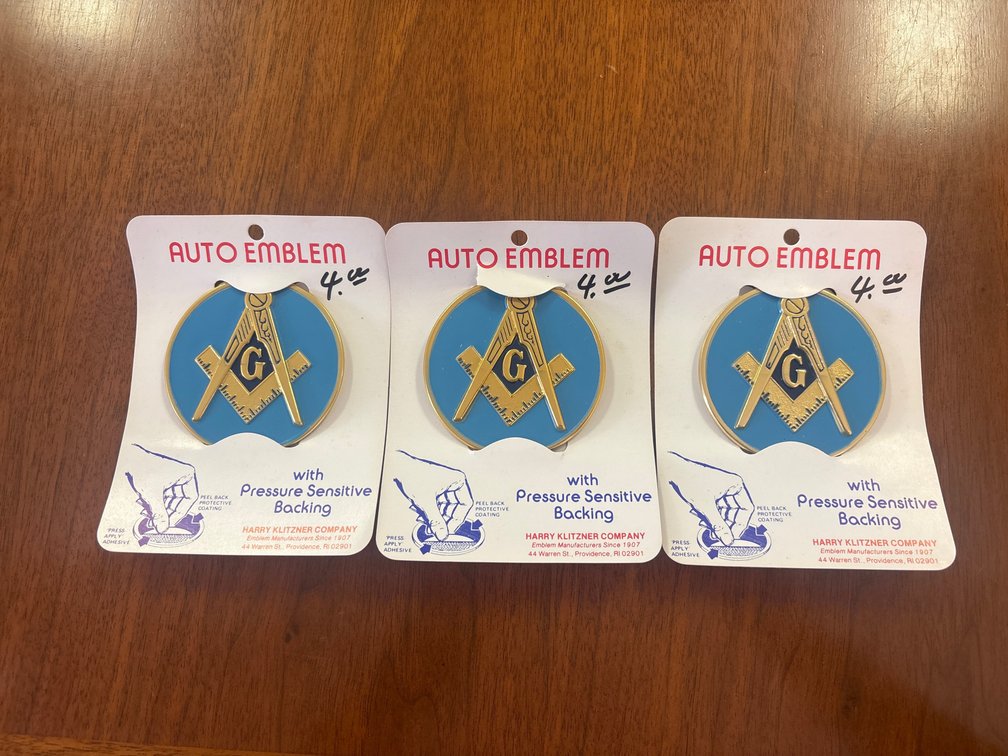 (3) Masonic Auto Emblems