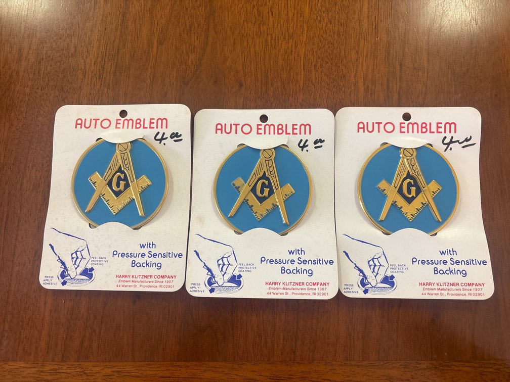 (3) Masonic Auto Emblems