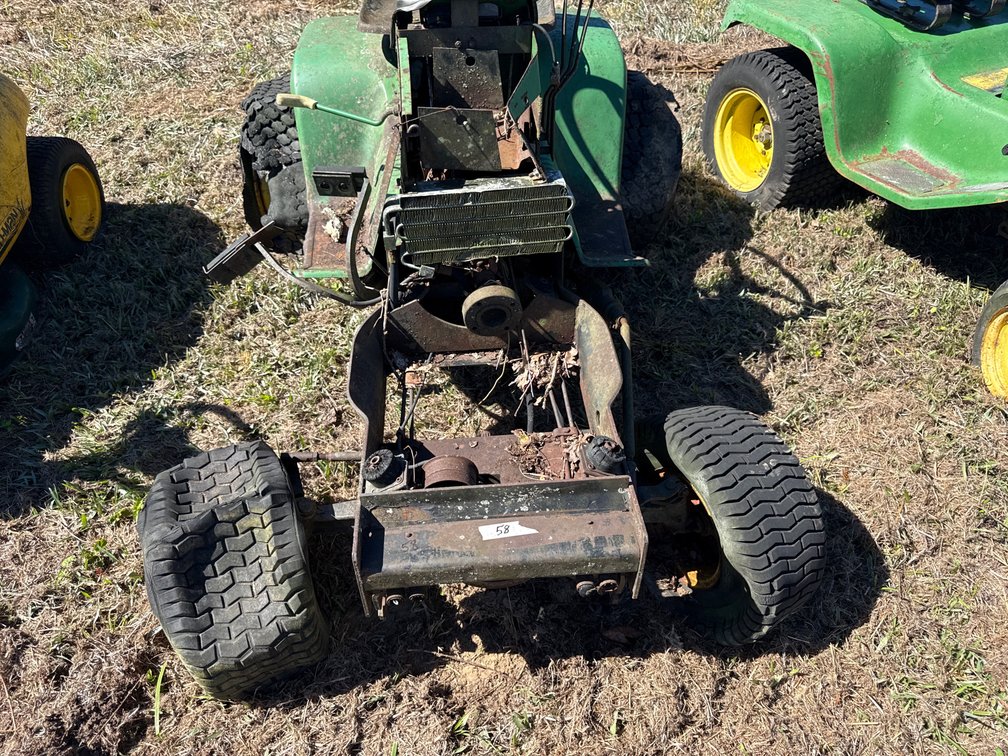 John Deere mower frame with three-point attachment