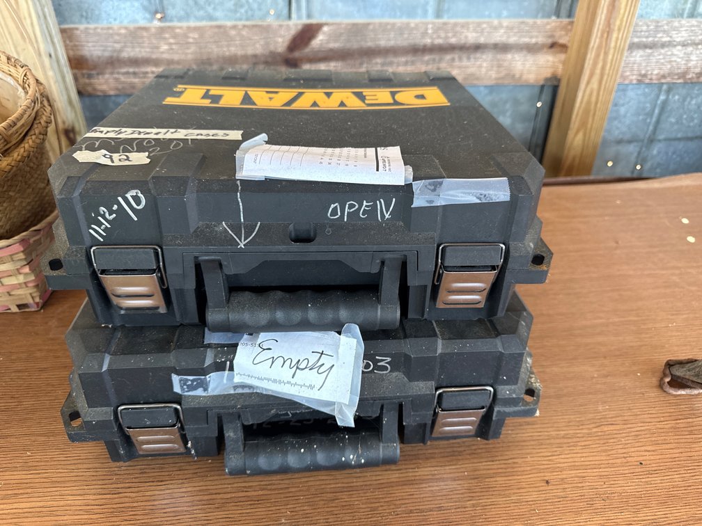Two Dewalt empty cases