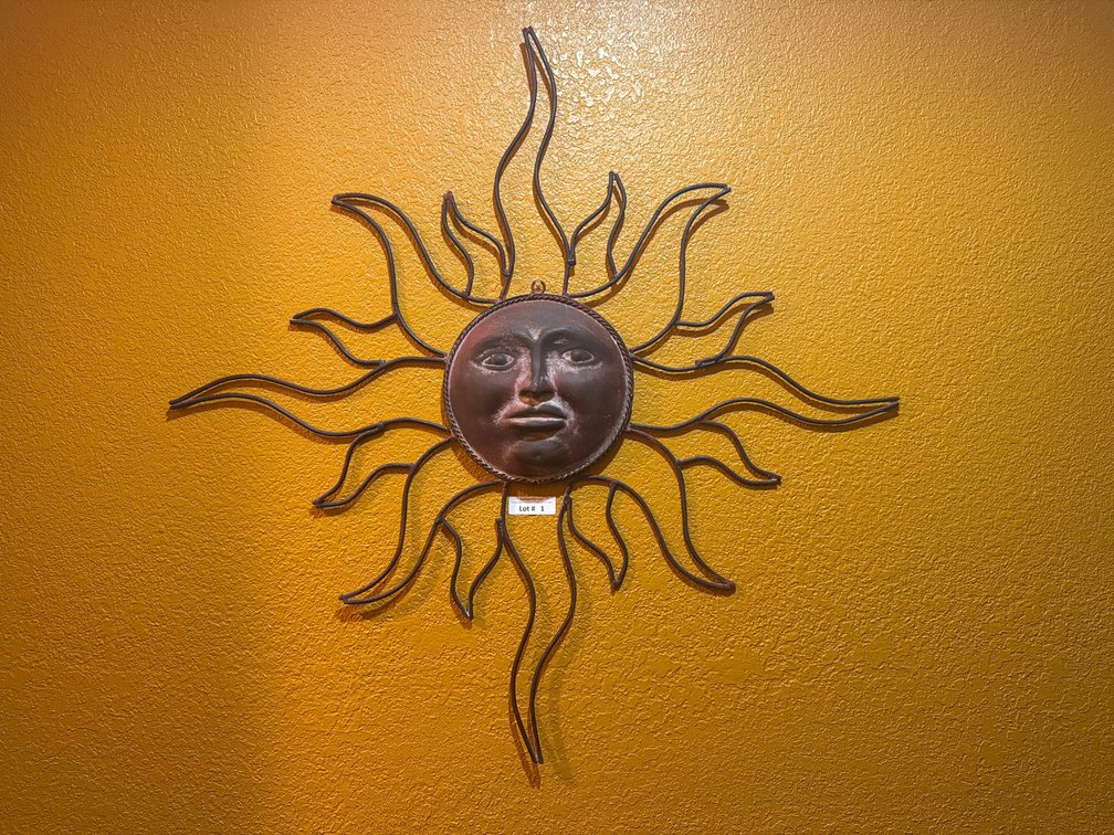 40” metal sun wall decor