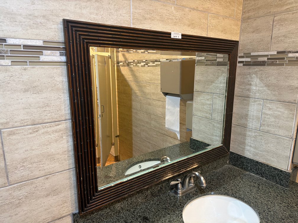 Wood framed mirror