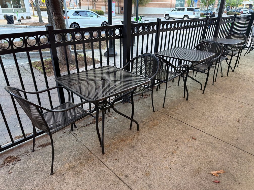 Outdoor metal table & chair sets