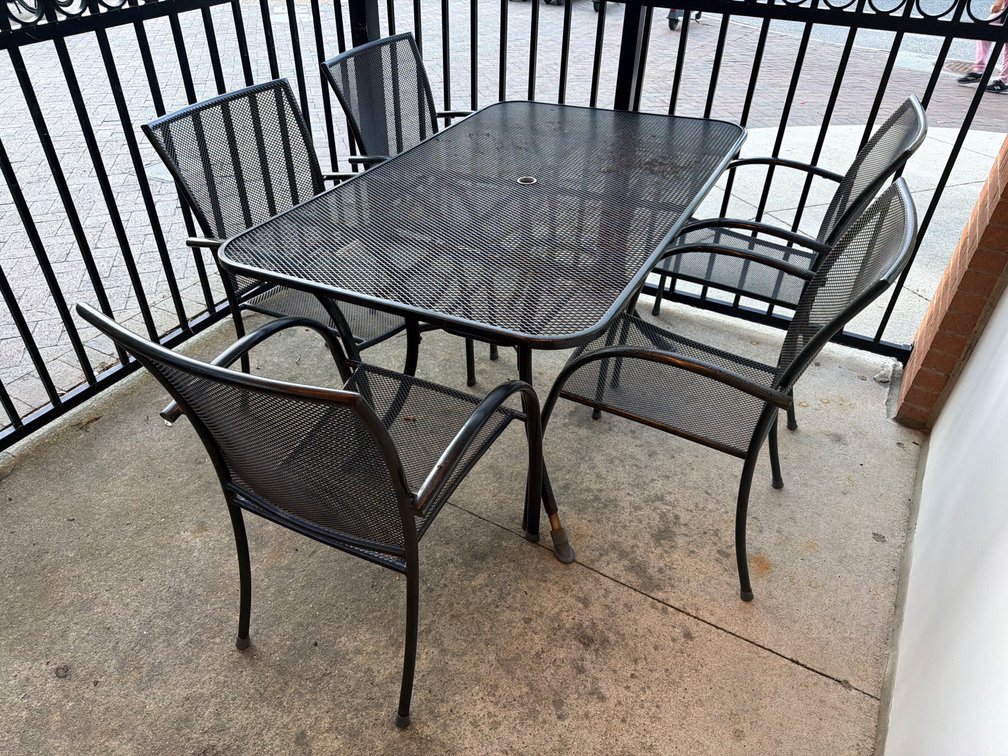 Metal outdoor table & chairs set