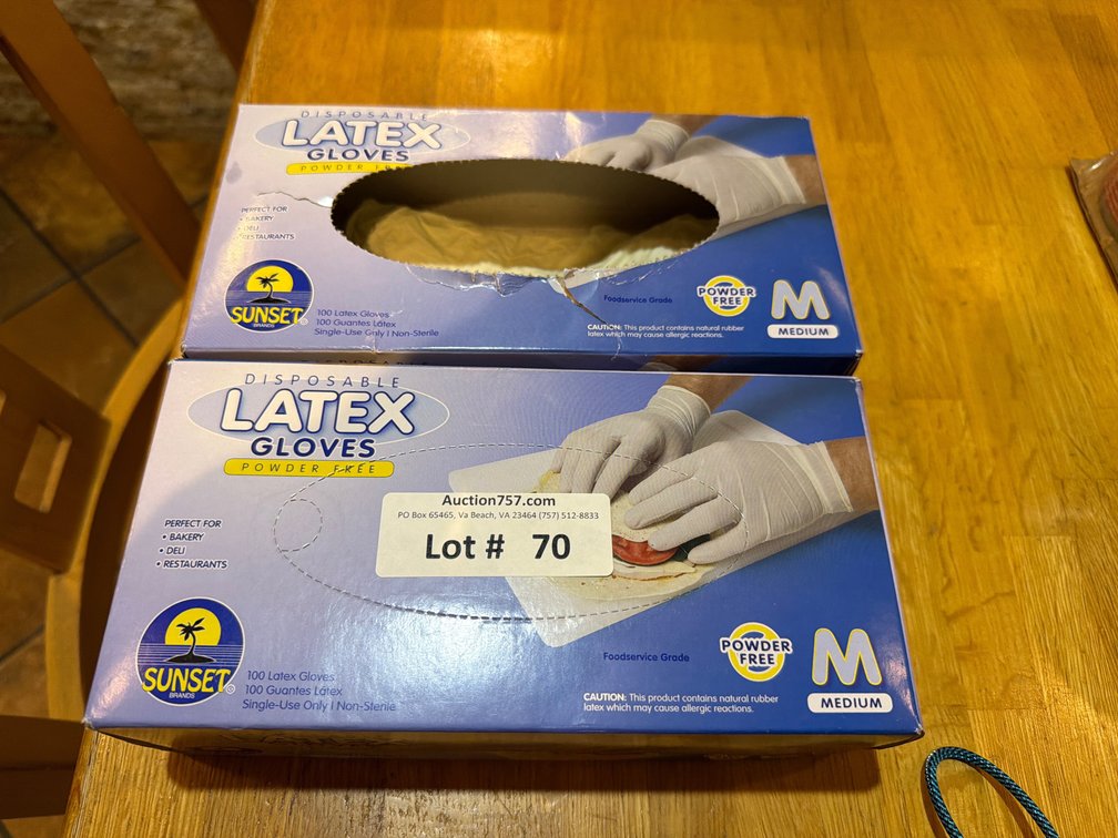 Sunset disposable latex gloves