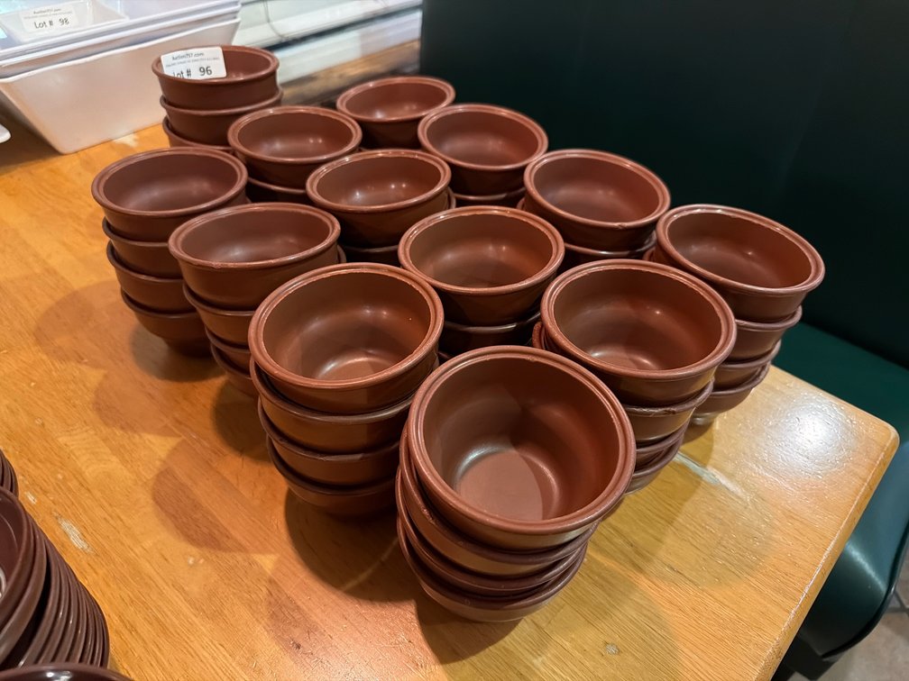 Lot: 53 Continental 4” brown melamine salsa bowls