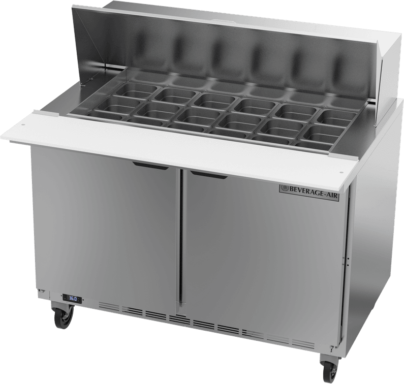 NEW Serv-Ware 48" megatop sandwich prep cooler on wheels
