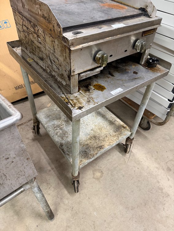 Stainless equipment table on wheels