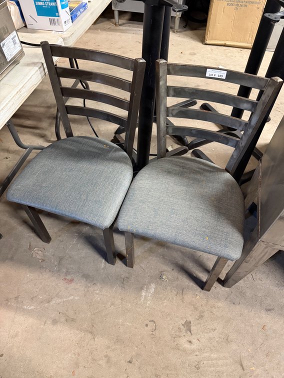 HD metal framed dining chairs w/ upholstered cushions