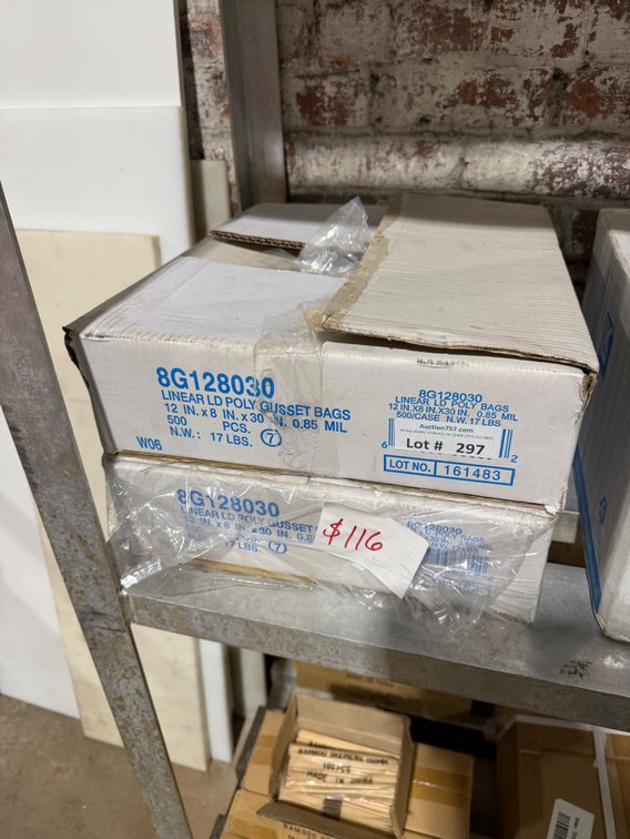 NEW case of Elkay 750ct LD poly gusset clear bags