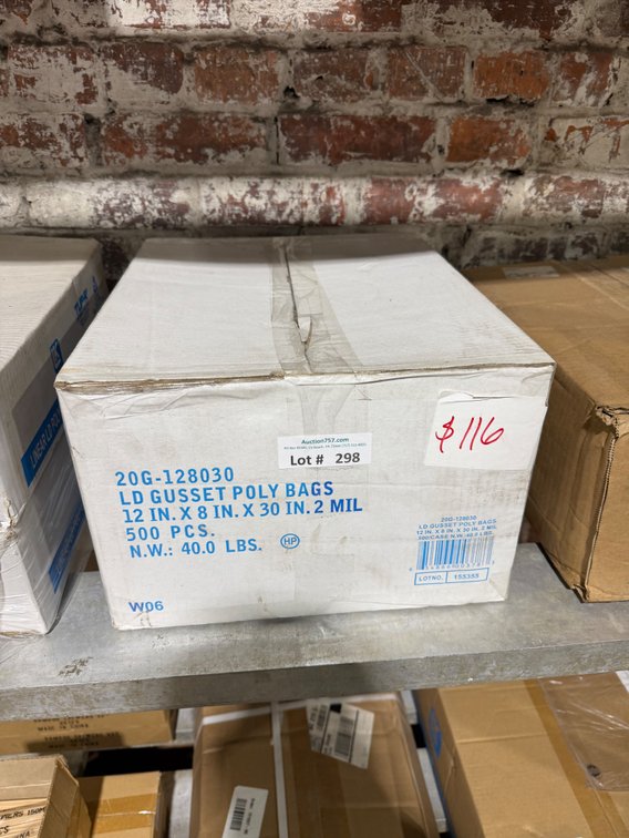 NEW case of 500ct Elkay LD poly gusset clear bags