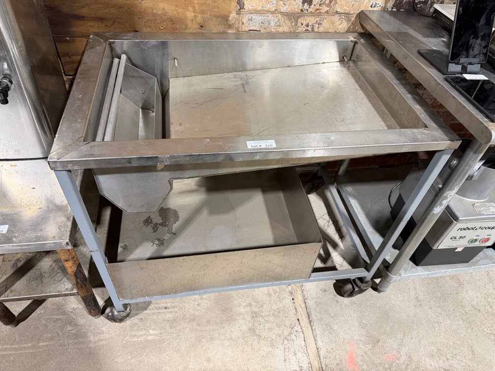 Stainless glazing station on wheels