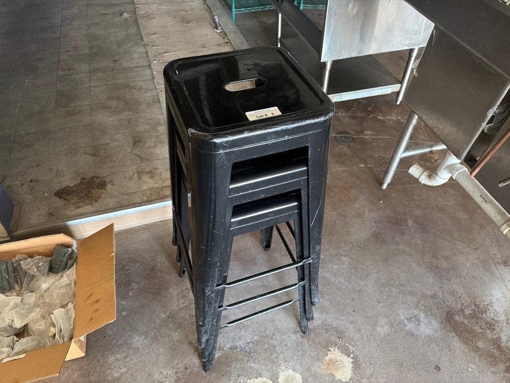 HD black metal stackable bar stools
