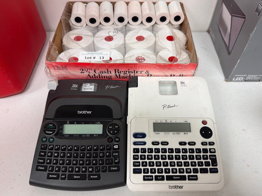 2 brother label printers & paper rolls