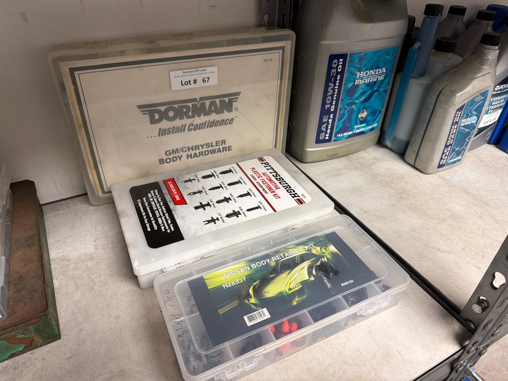 Lot: 3 containers of automotive body clips & retainers