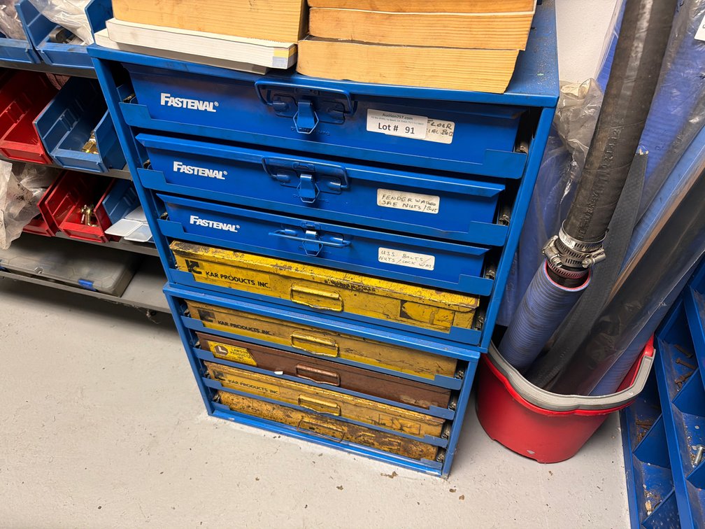 Fastenal sliding 4 drawer hardware parts bins FULL