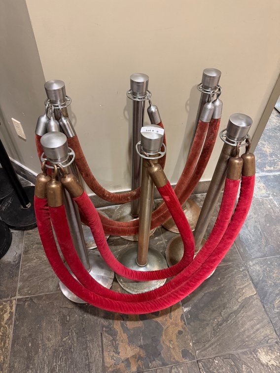 Chrome crowd control stanchions