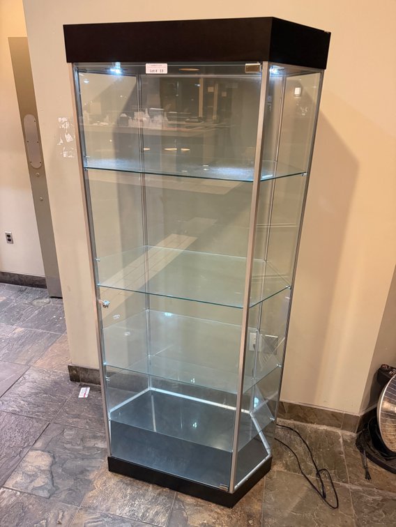 Full view glass trophy display cabinet