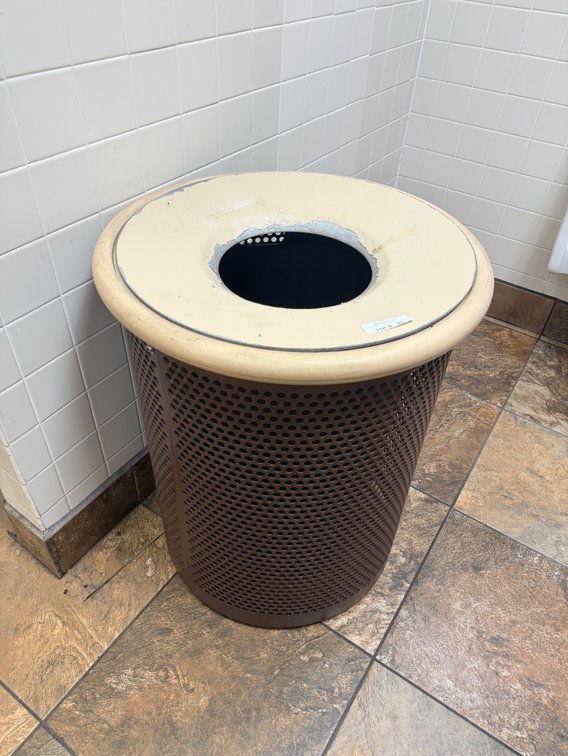 HD metal round commercial trash can