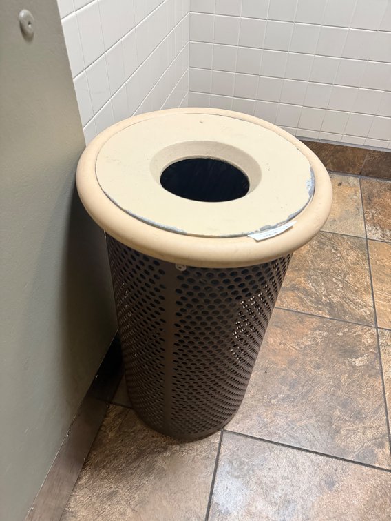 HD metal round commercial trash can