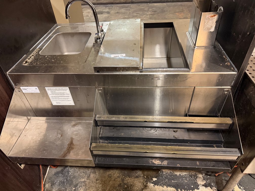Glastender bar sink ice well station