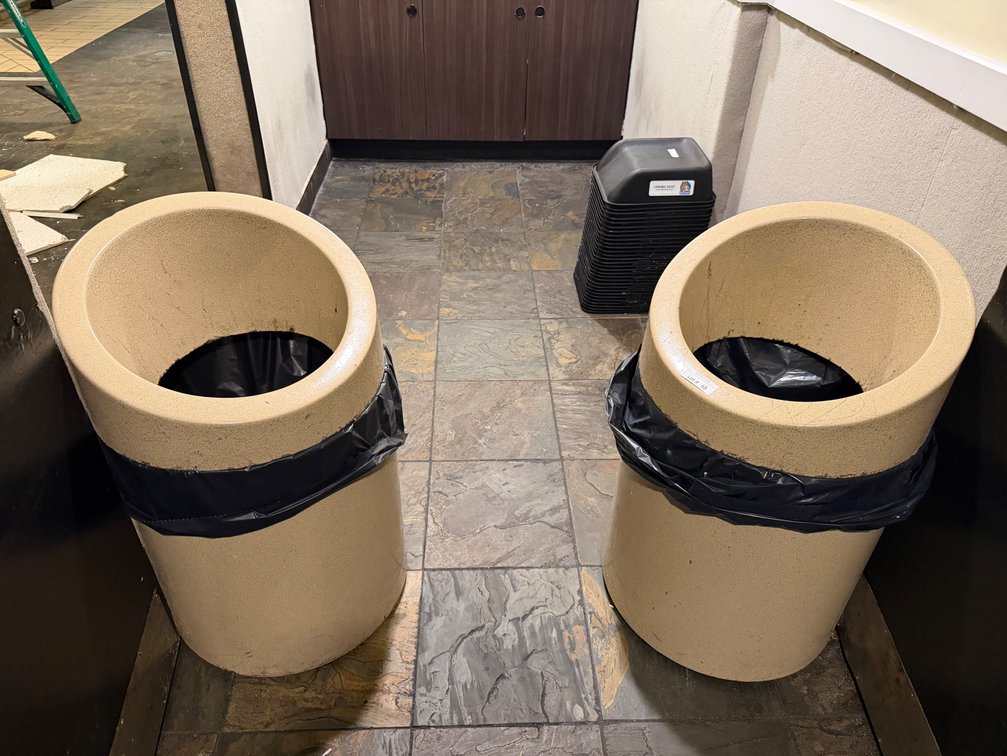 Fiberglass commercial trash cans