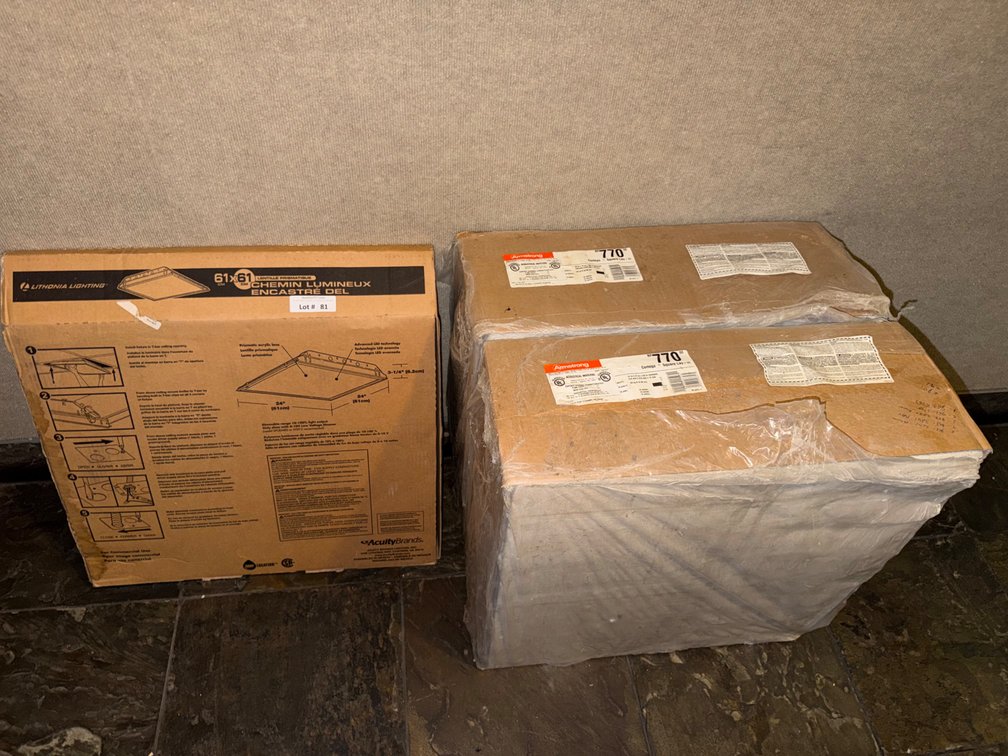 Lot: NEW acoustical ceiling tiles & light fixture