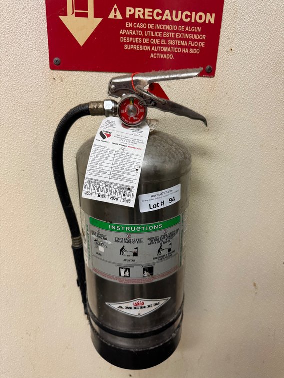 Amerex type K stainless grease fire extinguisher