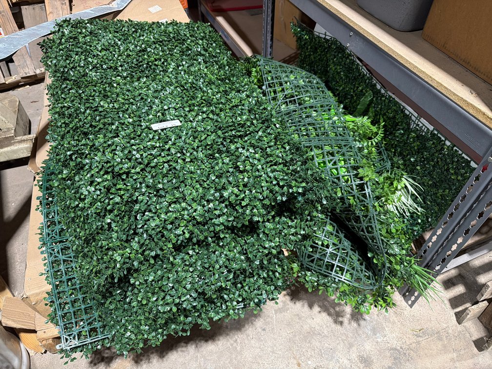 Lot: faux plant life (used as wall/fence decor)