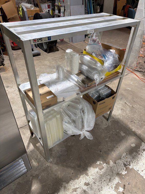 FMI NSF HD aluminum 3 level dunnage shelf
