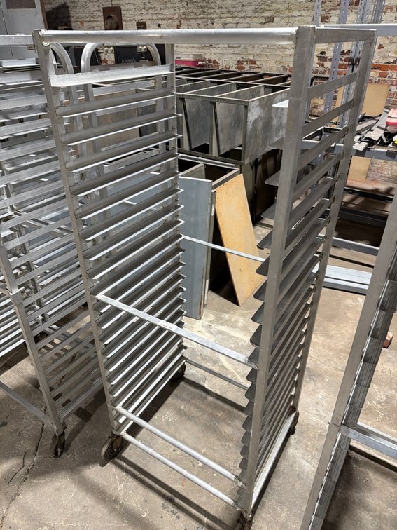 Full size HD aluminum sheet pan rack on wheels