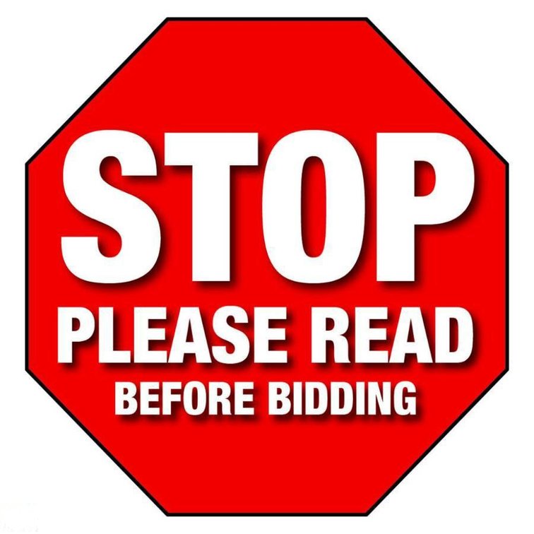 Terms and Conditions - Read Before Bidding!