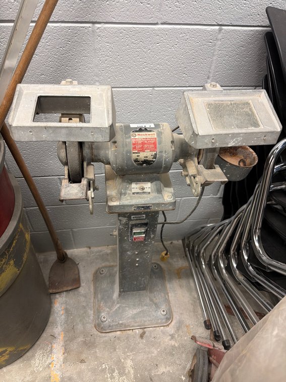 Rockwell grinder on pedestal