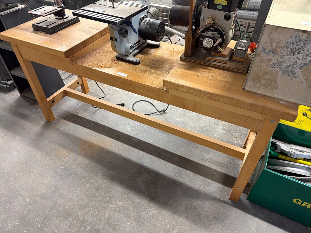 Maple butcher block top work bench