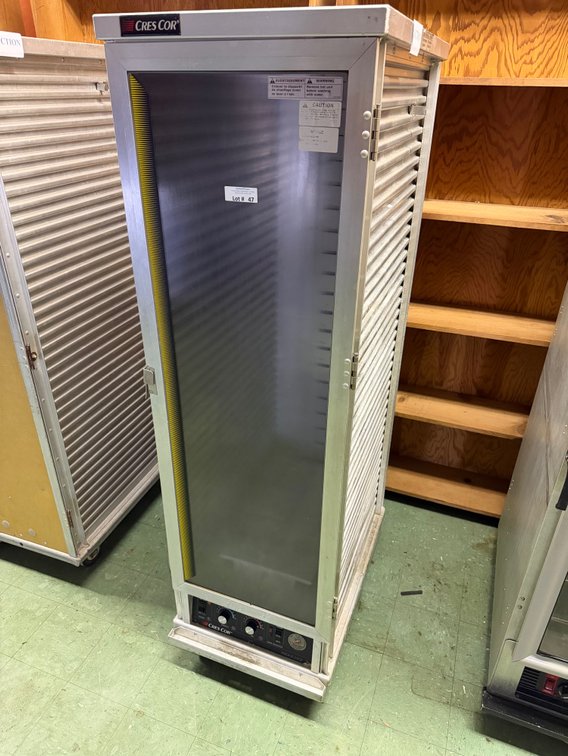 Crescor warming cabinet on wheels