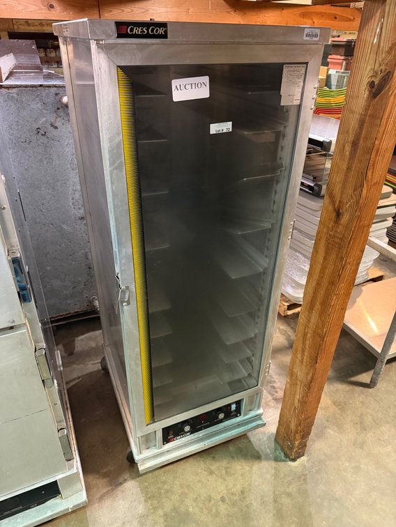 Crescor warming cabinet on wheels