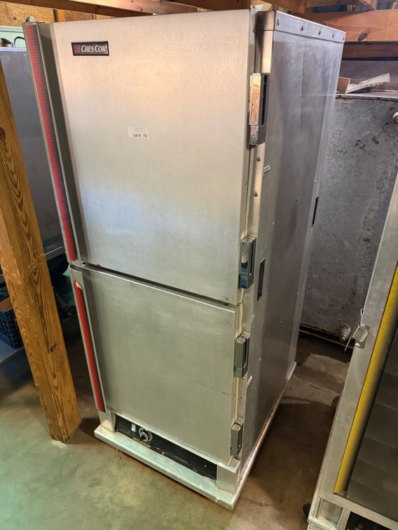 Crescor warming cabinet on wheels