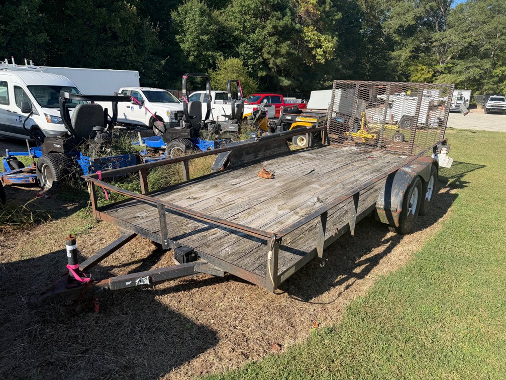 Black dual axle 16x7 open trailer