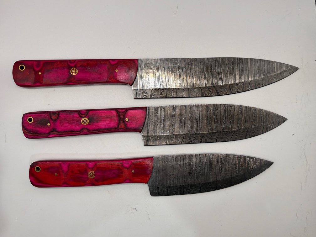 3pc Damascus Style Kitchen Knives
