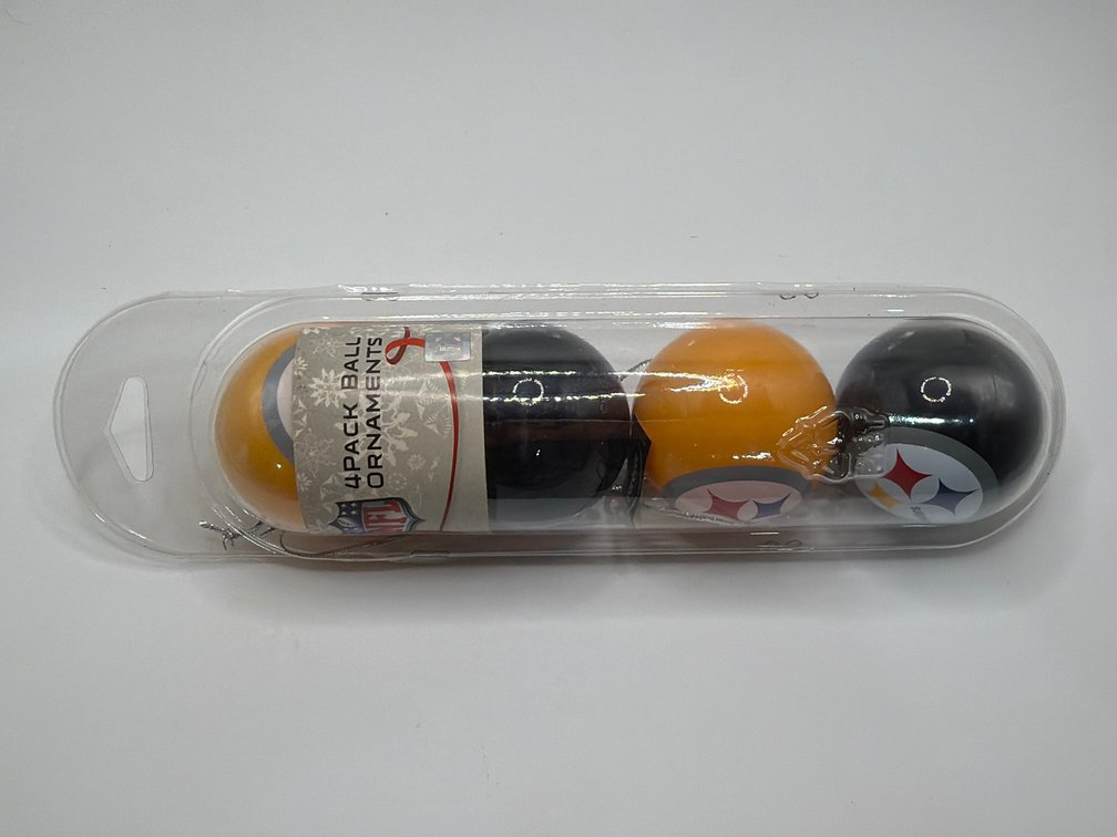 Forever Collectables 4pc Steelers Ornaments