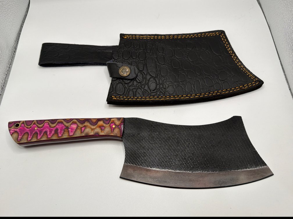 Damascus Style File Cleaver