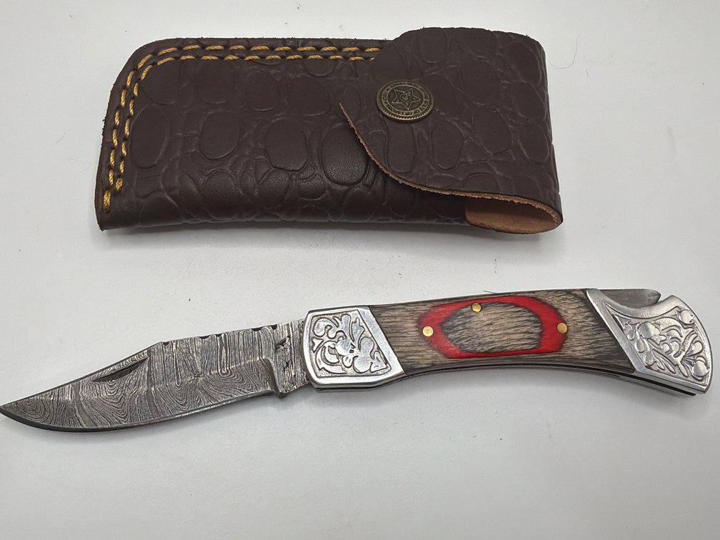 Damascus Style Pocket Knife